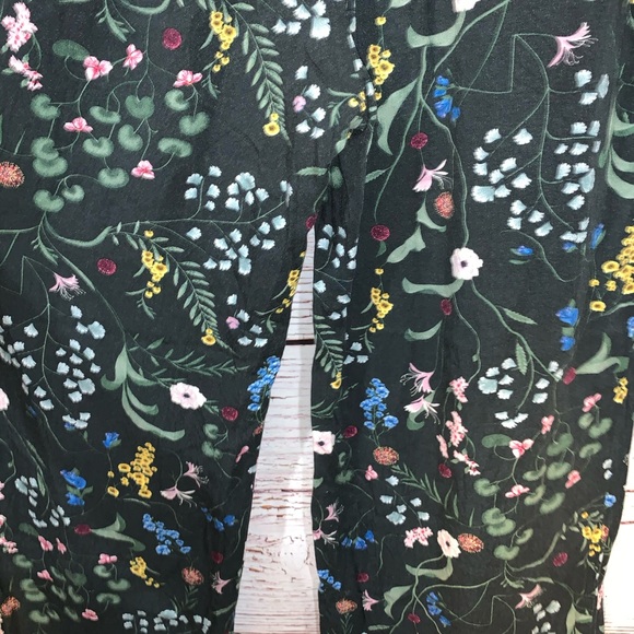 Anna Glover x H&M Floral Palazzo Pants Green 6 - Picture 11 of 13